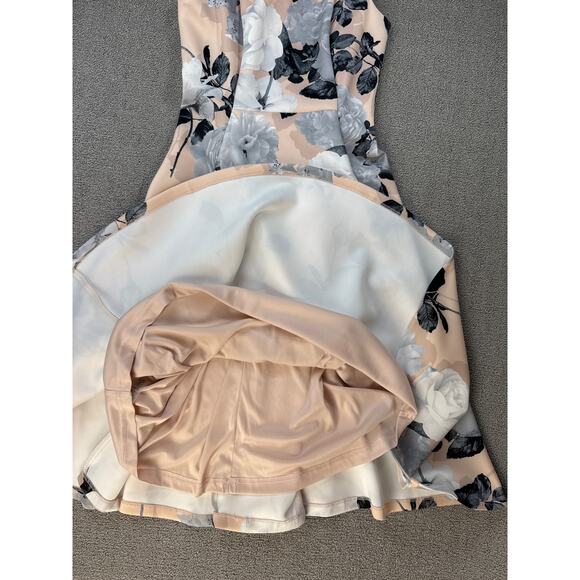 Calvin Klein Dress Sleeveless Fit to Flare Floral Wedding Guest Pink Size 2 - Picture 5 of 10